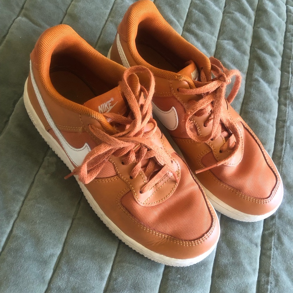 Nike Kids Orange Sneakers with White Swoosh